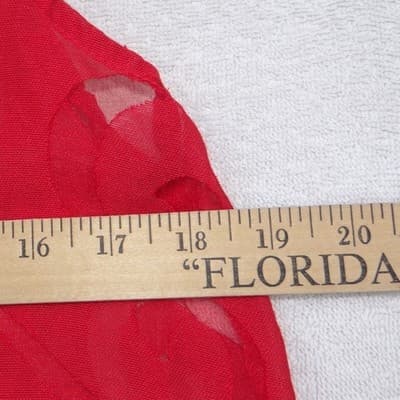 VTG Mirror Image Red Floral Burnout Sleeveless Tunic Sharkbite Hem Top Women M - Thumbnail 4