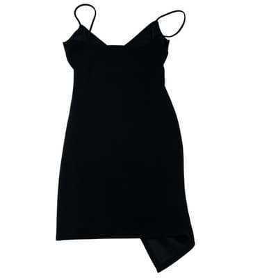 Charlotte Russe Black Spaghetti Strap Ruched Asymmetrical Hem Mini Dress Size M - Thumbnail 3