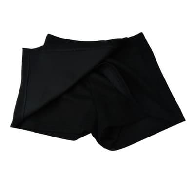 Black Wrap Skort Skirt Shorts Size M Polyester Spandex Casual - Thumbnail 2