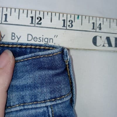 Universal Thread High Rise Skinny Jeans Patchwork Blue Denim Juniors Size 0 26R - Thumbnail 4
