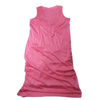 Vintage Princess Lingerie Pink Satin Nightgown Pearl Buttons Sheer Trim Size L - Thumbnail 10