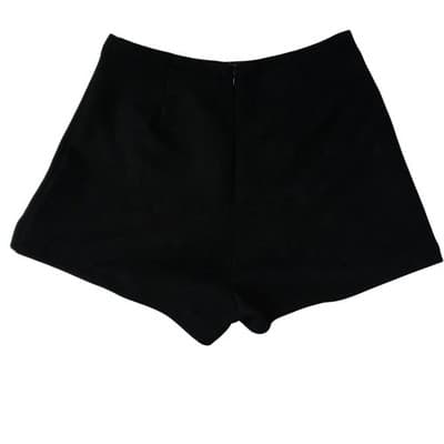 Black Wrap Skort Skirt Shorts Size M Polyester Spandex Casual - Thumbnail 4
