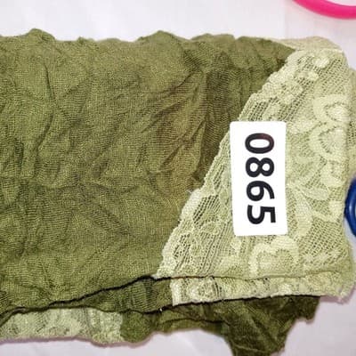 Y2K Xhilaration Olive Green Lace Trim Crinkle Camisole Top Women's Size M - Thumbnail 5