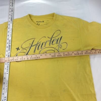 Vintage Hurley Yellow Graphic T Shirt Men's Large Regular Fit Cotton - Thumbnail 4