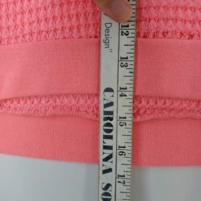 Blushed Coral Pink Waffle Knit Cropped Sweater Size L - Thumbnail 6