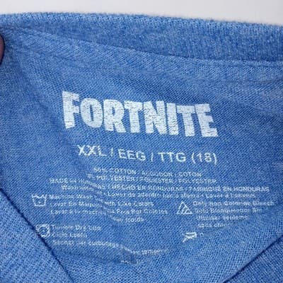 Fortnite T Shirt Youth XXL Blue Graphic DJ Robot Tee Top Kids - Thumbnail 2