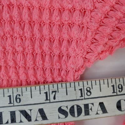 Blushed Coral Pink Waffle Knit Cropped Sweater Size L - Thumbnail 5
