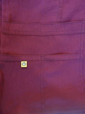 Four-Stretch Women's Burgundy Button-Front Medical Scrub Jacket XL - Thumbnail 5