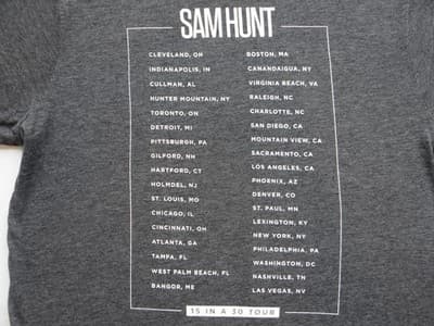 Sam Hunt 15 in a 30 Tour T-Shirt - Thumbnail 5