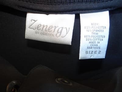 Zenergy by Chico's Black Women's Zip-Up Scrub Style Jacket Size 2 - Thumbnail 2