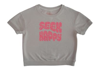Cat & Jack 'Seek Happy' Graphic Crop Top - Size 6/7