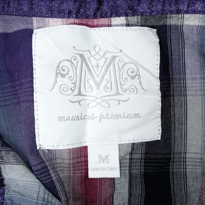 Y2K Maurice's Plaid Shirt Rhinestone Embellished Lace Western Style Women's Med - Thumbnail 2