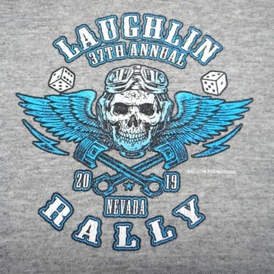 Laughlin 37th Annual Nevada Rally 2019 Mens Gray Graphic T-Shirt XXL - Thumbnail 5