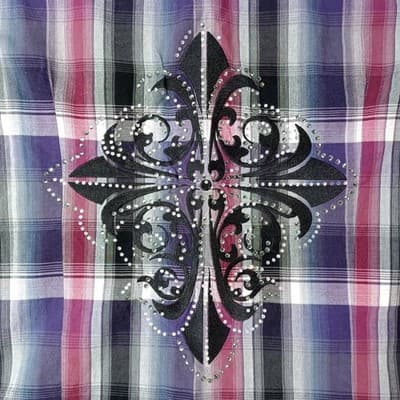 Y2K Maurice's Plaid Shirt Rhinestone Embellished Lace Western Style Women's Med - Thumbnail 10
