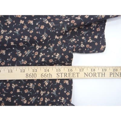 Paper Crane Womens Floral Tiered Babydoll Top Black Short Sleeve Small - Thumbnail 6