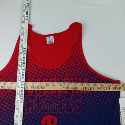 NWT-Philadelphia Phillies Womens Tank Top XL Red Blue Halter Dot Sleeper - Thumbnail 6