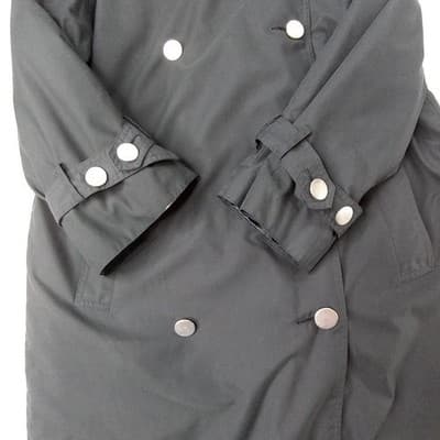 Classic Double Breasted Trench Coat Black Long Sleeve Belted Collar - Thumbnail 2