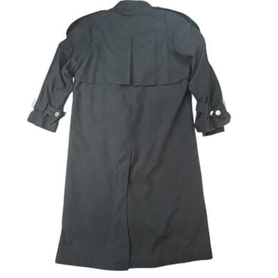 Classic Double Breasted Trench Coat Black Long Sleeve Belted Collar - Thumbnail 3