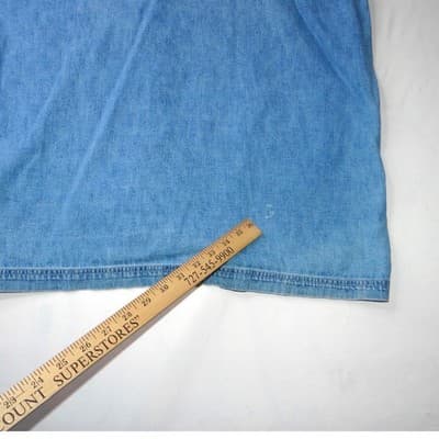 Vintage Bugle Boy Jean Company Womens Denim Hooded Vest Blue Size L - Thumbnail 3