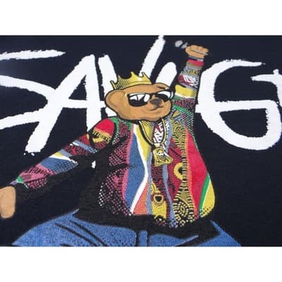3FORTY INC Mens Graphic T Shirt L Black SAVAGE Bear Michael Jordan Jump Man - Thumbnail 3