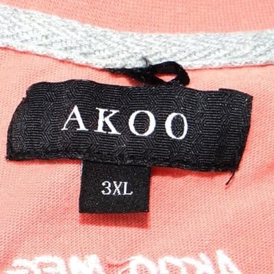AKOO Coral Graphic Embroidered TShirt Skull Roses Raven Tropical Tour Size 3XL - Thumbnail 2