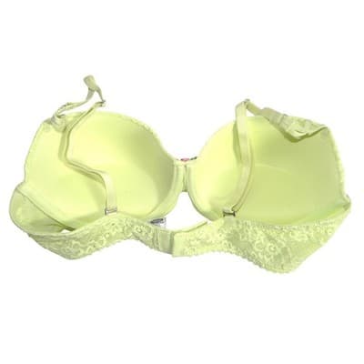 Parade Lime Green Floral Lace Balconette Bra Underwire Padded Rose PR257W Size M - Thumbnail 3