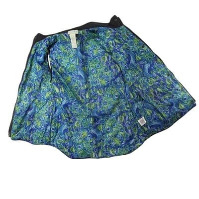 VTG Caribbean Joe Quilted Vest Black Blue Floral Lining Stand Collar Pockets M - Thumbnail 5
