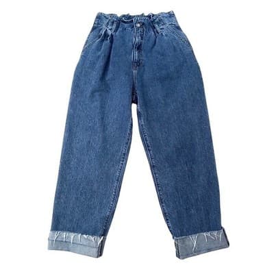 Vintage Abercrombie Fitch High Waisted Paperbag Mom Jeans Blue Denim Size 29