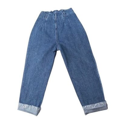 Vintage Abercrombie Fitch High Waisted Paperbag Mom Jeans Blue Denim Size 29 - Thumbnail 4