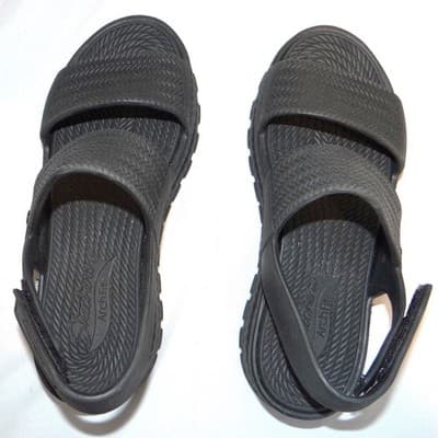 Skechers Arch Fit Footsteps Pixie Dust Black Slingback Sandals 111461 Womens 5 - Thumbnail 6