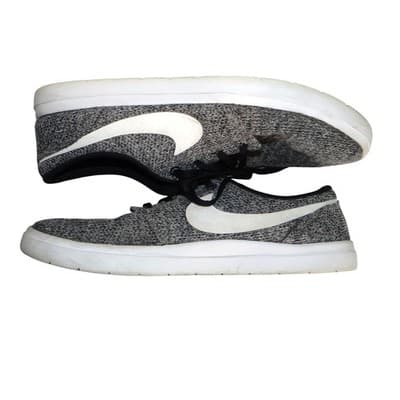 Nike Mens Shoes Gray White Knit Lace Up Athletic Sneakers Size 9.5 - Thumbnail 2