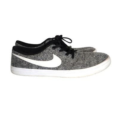 Nike Mens Shoes Gray White Knit Lace Up Athletic Sneakers Size 9.5 - Thumbnail 3