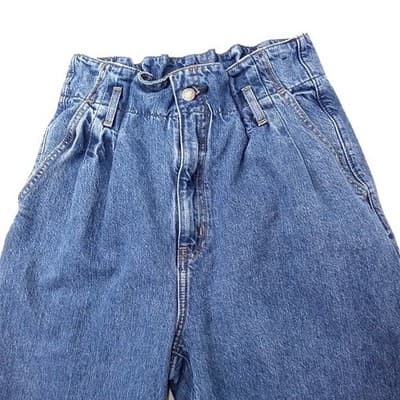 Vintage Abercrombie Fitch High Waisted Paperbag Mom Jeans Blue Denim Size 29 - Thumbnail 3