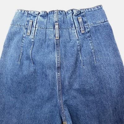 Vintage Abercrombie Fitch High Waisted Paperbag Mom Jeans Blue Denim Size 29 - Thumbnail 5