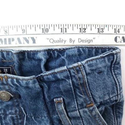 Vintage Abercrombie Fitch High Waisted Paperbag Mom Jeans Blue Denim Size 29 - Thumbnail 7