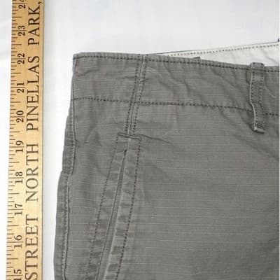Levi Strauss Co Mens Gray Cargo Shorts W38 Utility Pocket Cotton Blend - Thumbnail 5