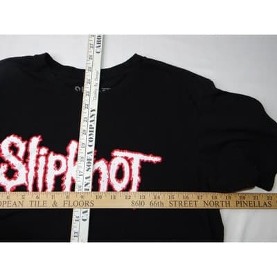 Slipknot Black T Shirt Graphic Band Logo Women's Size Large - Thumbnail 4
