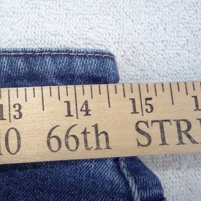 Camila Coelho Womens Studded Side Wide Leg Jeans Blue Medium Wash High Rise 8 - Thumbnail 4