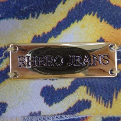 Rare Rhero Jeans Womens Tiger Print Tank Top Rhinestone Gold Hardware Racerback - Thumbnail 4
