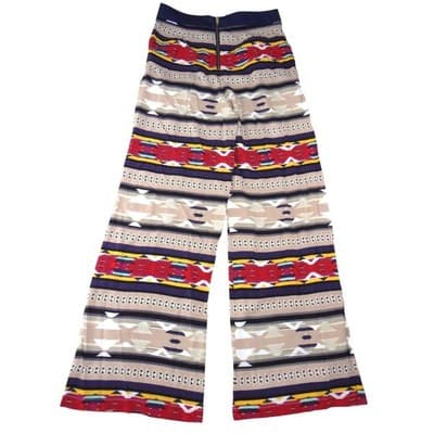 GB Womens Wide Leg Palazzo Pants Southwestern Geometric Print Multicolor Size M - Thumbnail 3