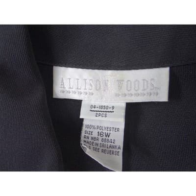 Allison Woods Womens Black Button Front Blazer Jacket Plus Size 16W - Thumbnail 4