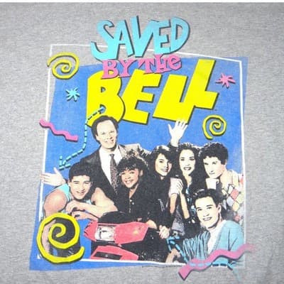 Saved by the Bell Graphic T-Shirt Grey X-Large TV Show Cast Retro - Thumbnail 4