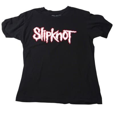Slipknot Black T Shirt Graphic Band Logo Women's Size Large