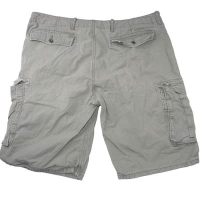 Levi Strauss Co Mens Gray Cargo Shorts W38 Utility Pocket Cotton Blend - Thumbnail 4