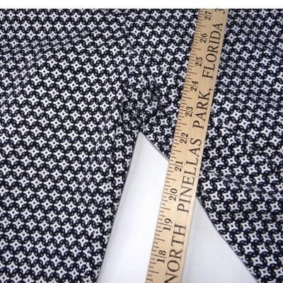 LOFT Outlet Petite Modern Trousers Pants Geometric Print Navy White Size 8P - Thumbnail 4