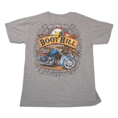 Vintage Boot Hill Saloon Daytona Beach Florida Pocket T-Shirt Mens Medium Gray - Thumbnail 12