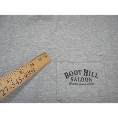 Vintage Boot Hill Saloon Daytona Beach Florida Pocket T-Shirt Mens Medium Gray - Thumbnail 8