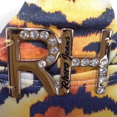 Rare Rhero Jeans Womens Tiger Print Tank Top Rhinestone Gold Hardware Racerback - Thumbnail 5