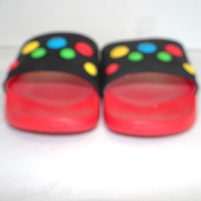 Wonder Nation Womens Red Yellow Ombre Slide Sandals Multicolor 3D Dots Size 6 - Thumbnail 4