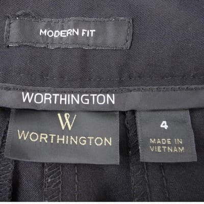Worthington Modern Fit Black Dress Pants Womens Size 4 Straight Leg Office Wear - Thumbnail 2